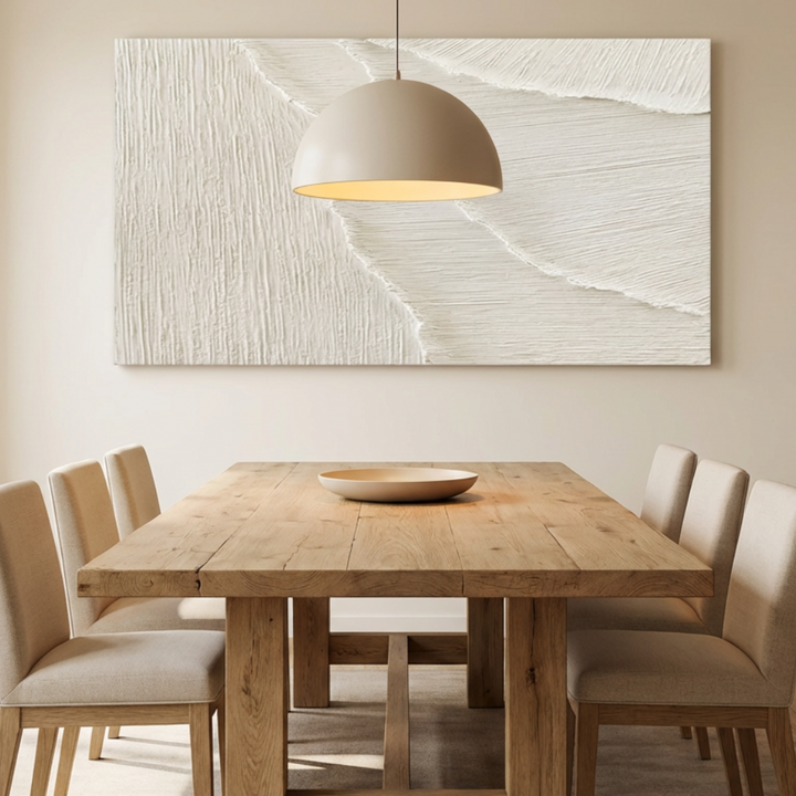 Ivory Flow-Textured Minimal Painting TA