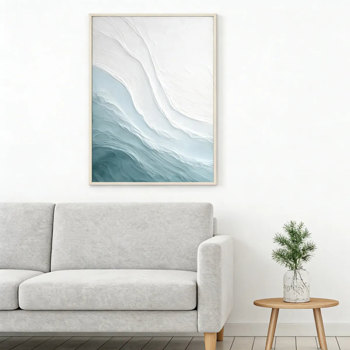 Ivory Glacier Flow Abstract Painting SP