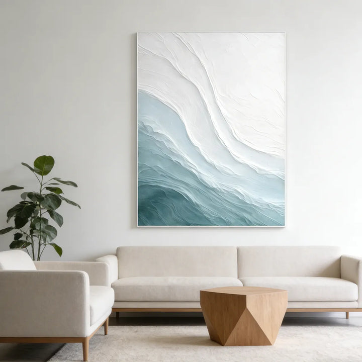Ivory Glacier Flow Abstract Painting SP