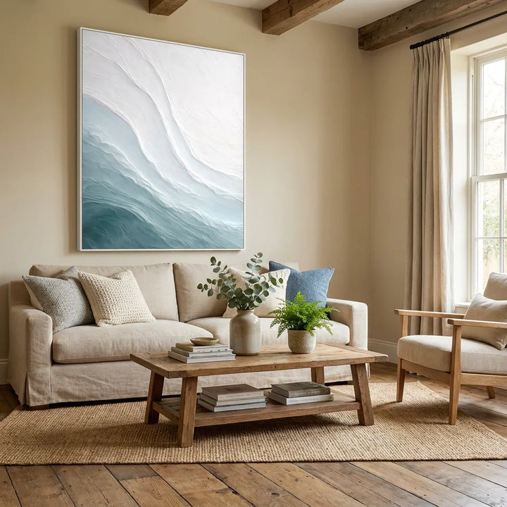 Ivory Glacier Flow Abstract Painting SP