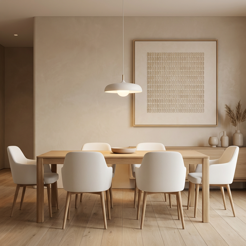 Ivory Minimal Grid Embossed Relief Painting TA