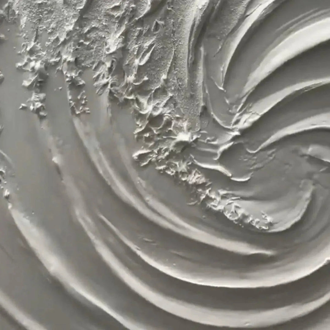 Ivory Spiral - Minimalist Wave Abstract Wall Art Painting