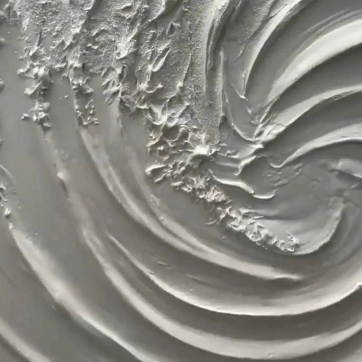 Ivory Spiral - Minimalist Wave Abstract Wall Art Painting