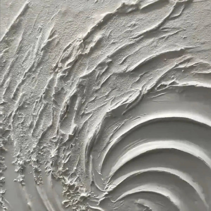 Ivory Spiral - Minimalist Wave Abstract Wall Art Painting