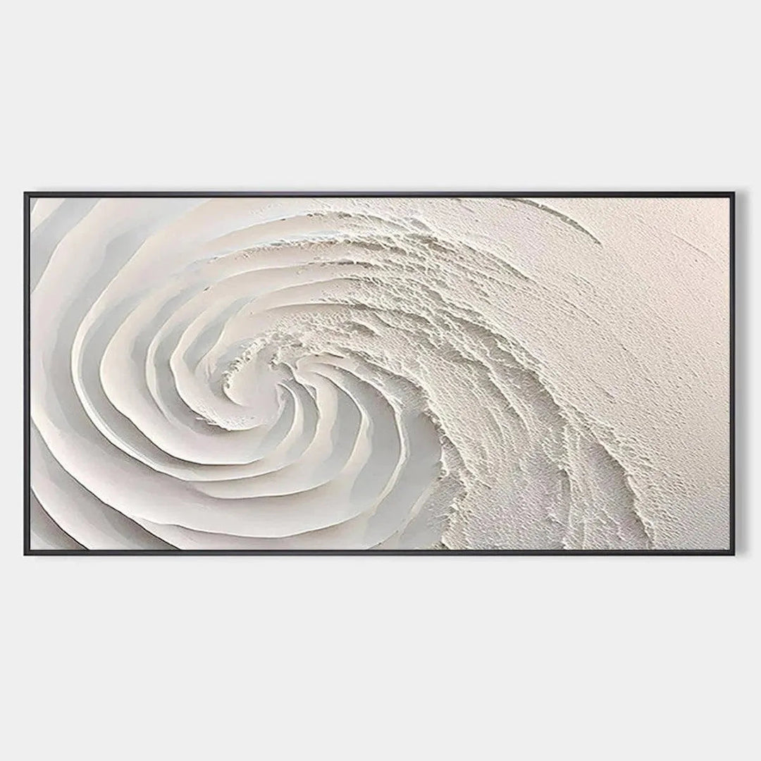 Ivory Spiral - Minimalist Wave Abstract Wall Art Painting