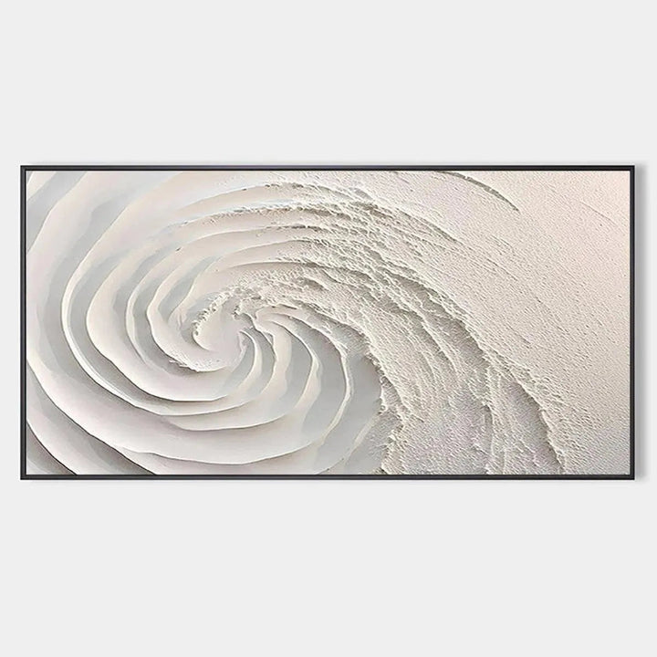 Ivory Spiral - Minimalist Wave Abstract Wall Art Painting