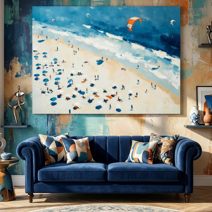 Kite Beach Impressionist Painting TA