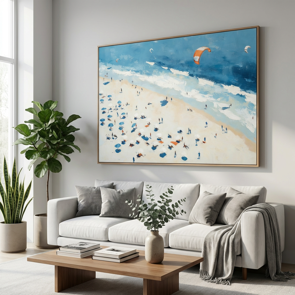 Kite Beach Impressionist Painting TA#3012
