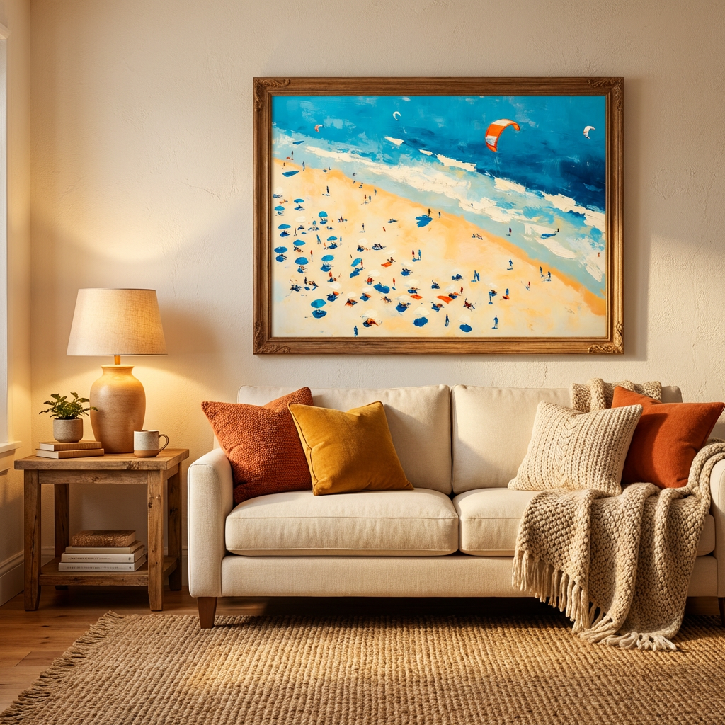 Kite Beach Impressionist Painting TA#3012