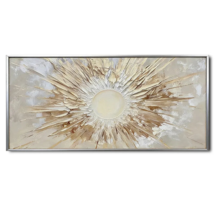 Large Sunburst Abstract 3D Textured Oil Painting HP