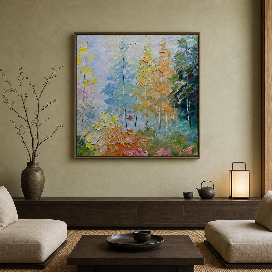 Light Blue Abstract Hand-Painted | HM