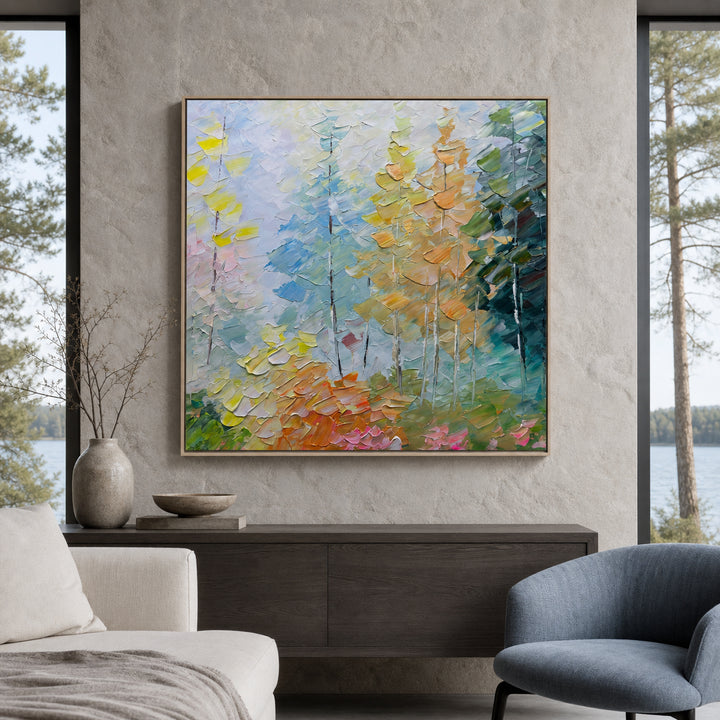 Light Blue Abstract Hand-Painted | HM