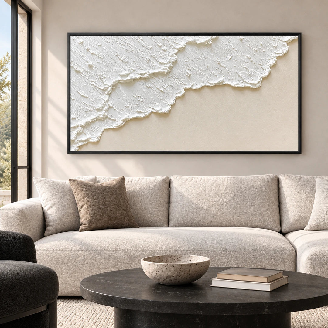 MT2604 original painting with black frame in a matching home interior