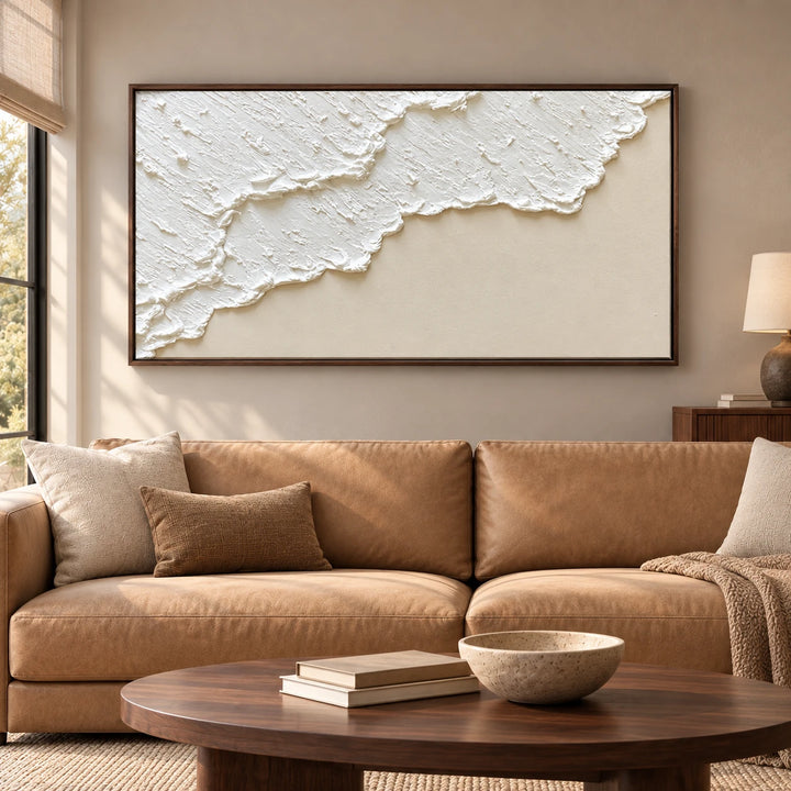 MT2604 original painting with dark wood frame in a matching home interior