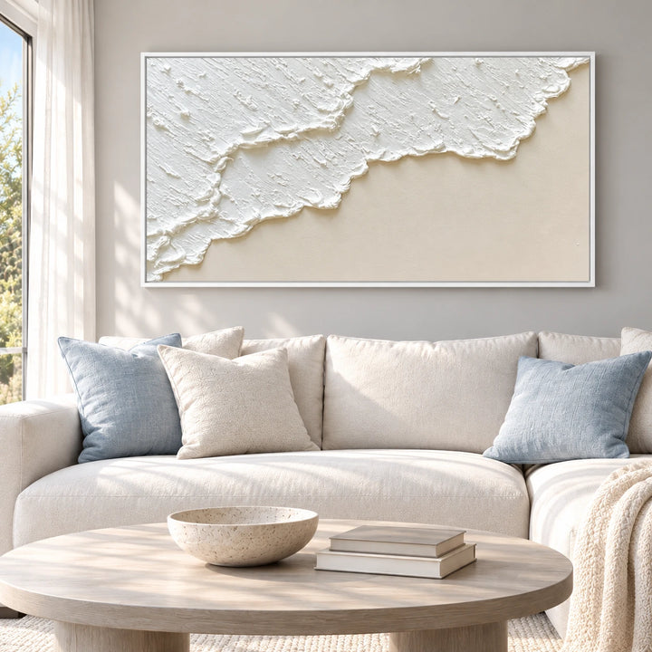 MT2604 original painting with white frame in a matching home interior