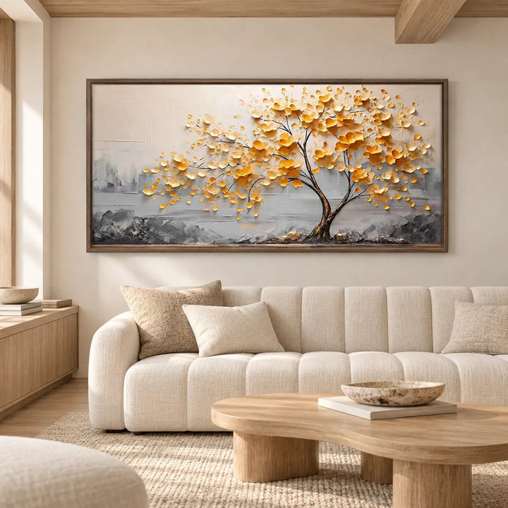 MT2605 dark wood frame with cream, linen and natural oak furnishings in a unique room