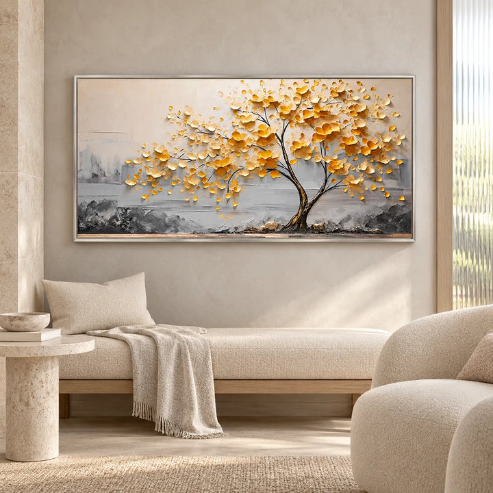 MT2605 silver frame with cream, linen and natural oak furnishings in a unique room