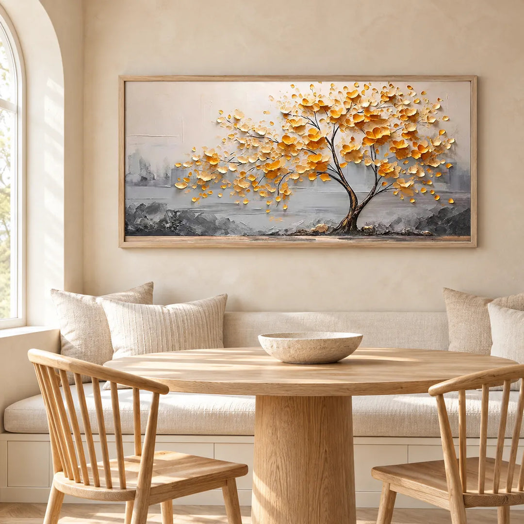 MT2605 wood frame with cream, linen and natural oak furnishings in a unique room