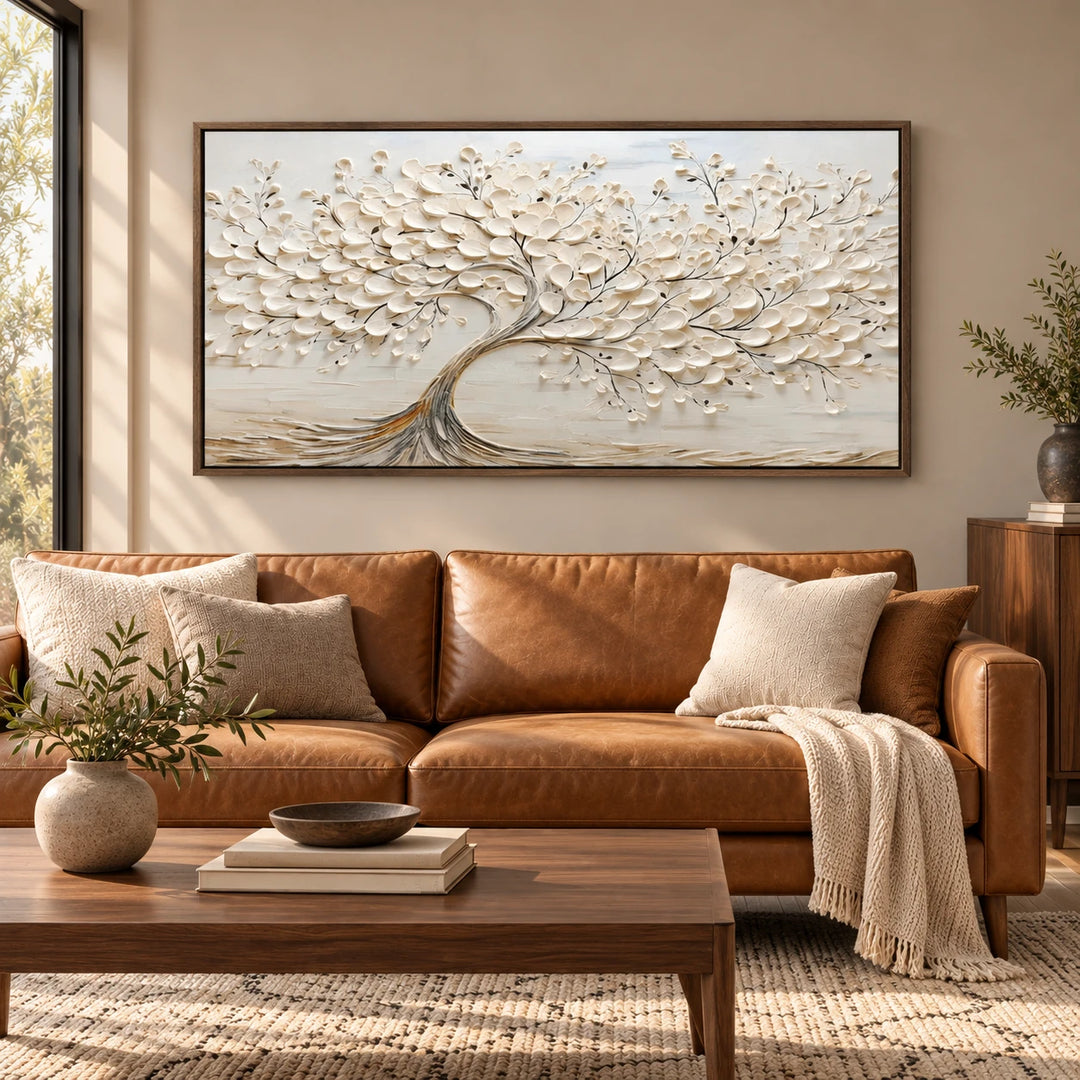 MT2609 original painting in dark wood frame with coordinated interior