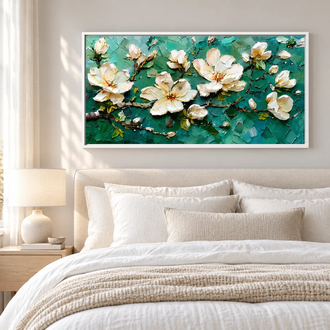 MT2620 original painting in white frame, coordinated interior scene