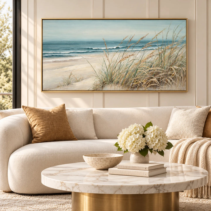 MT2623 original painting in gold frame, coordinated interior scene