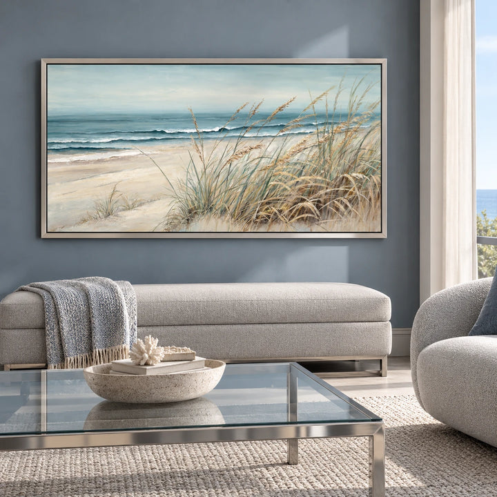 MT2623 original painting in silver frame, coordinated interior scene