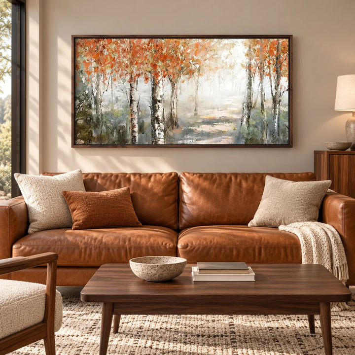 MT2631 original painting in dark wood frame with coordinated interior