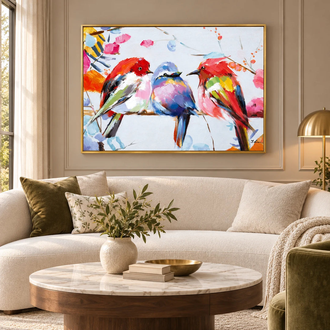 MT2633 gold frame in a styled home interior, approved medium scene