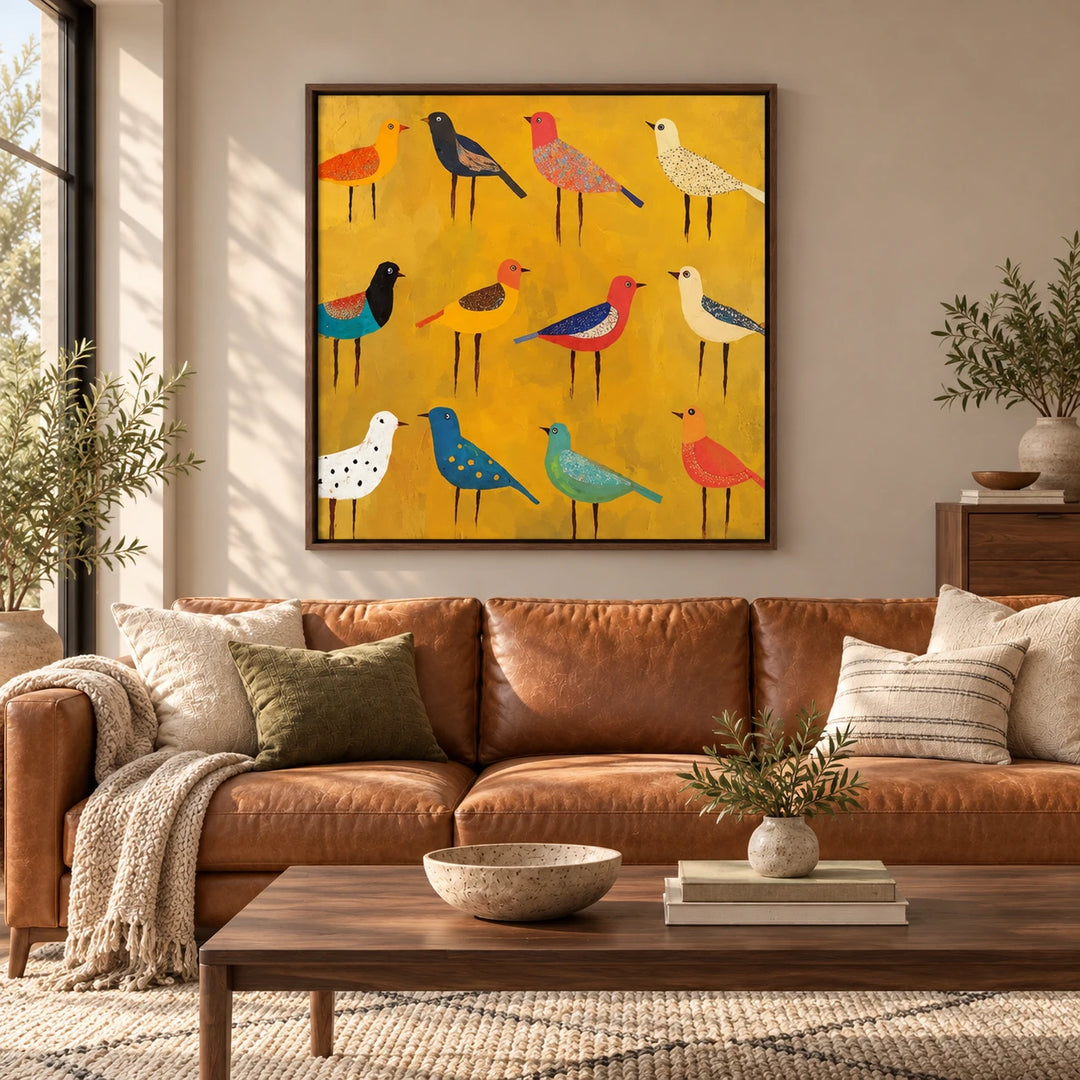 MT2634 original painting in dark wood frame with coordinated interior