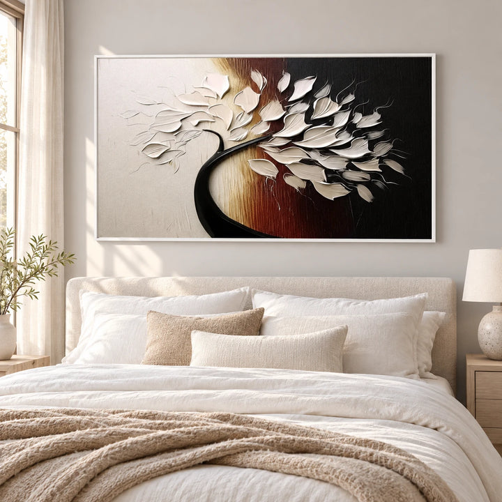 MT2642 original painting in white frame with coordinated interior