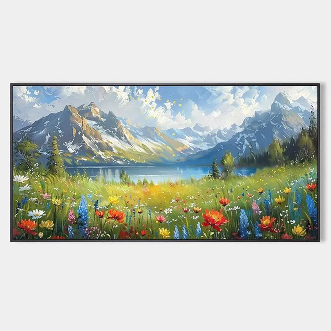 Meadow Radiance - Mountain Flower Wall Art Painting AA