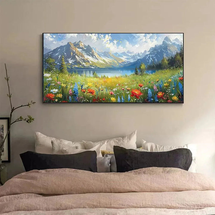 Meadow Radiance - Mountain Flower Wall Art Painting AA