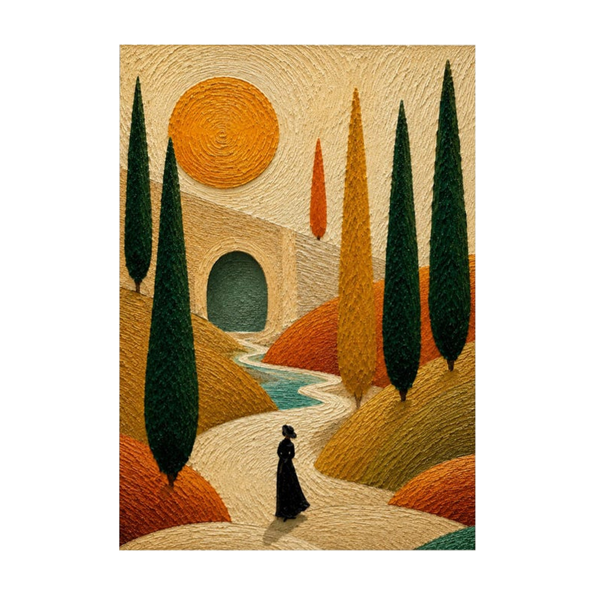 Mid-Century Desert Hand-Painted | HM#0716