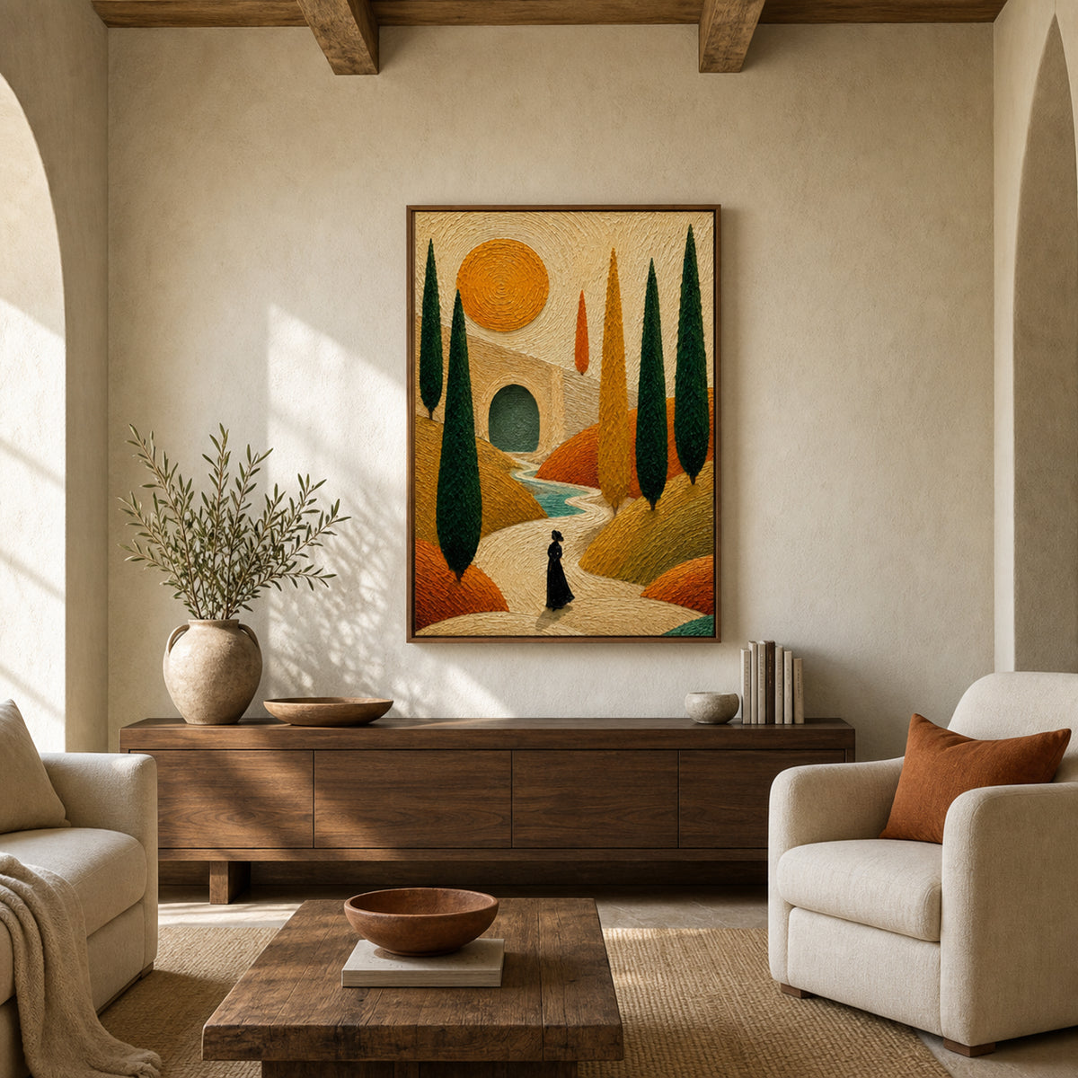 Mid-Century Desert Hand-Painted | HM#0716