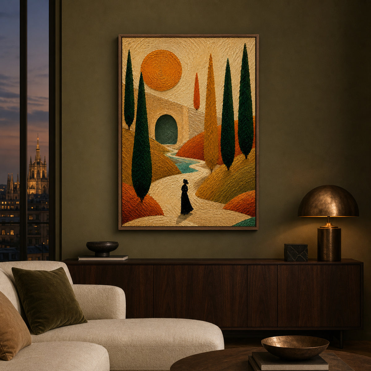 Mid-Century Desert Hand-Painted | HM#0716