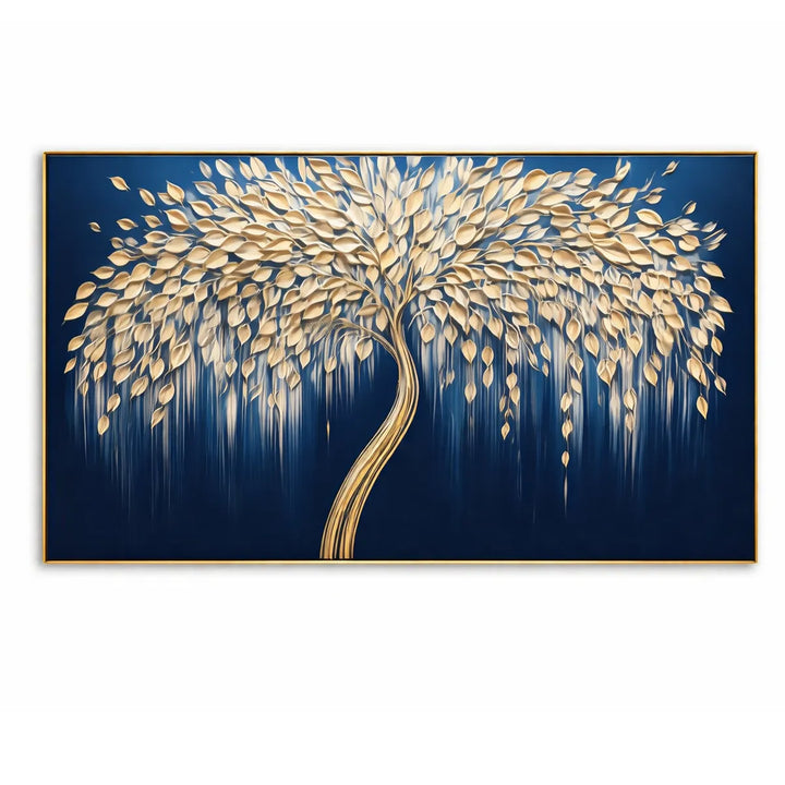 Midnight Gold Willow Tree Painting AA