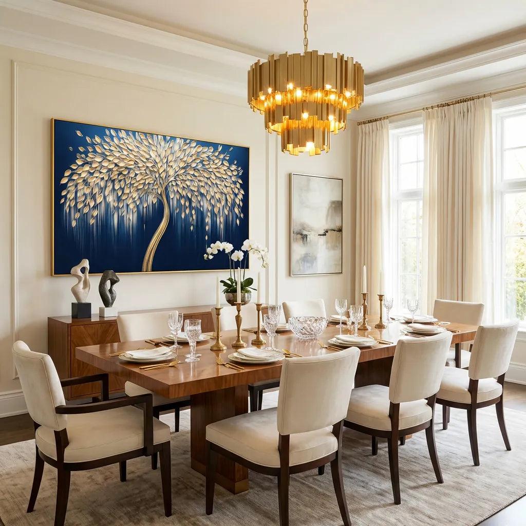 Midnight Gold Willow Tree Painting AA