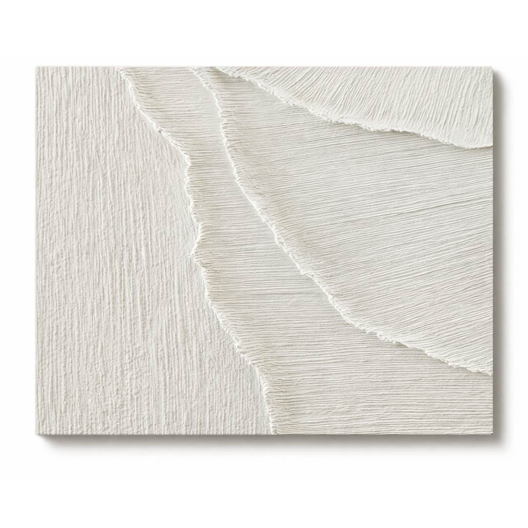 Minimal White Textured Abstract Painting TA