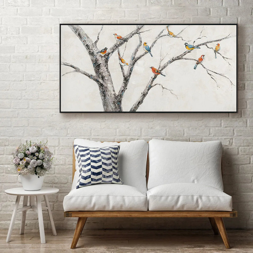 Minimalist Birds on Branches Painting MT#2628