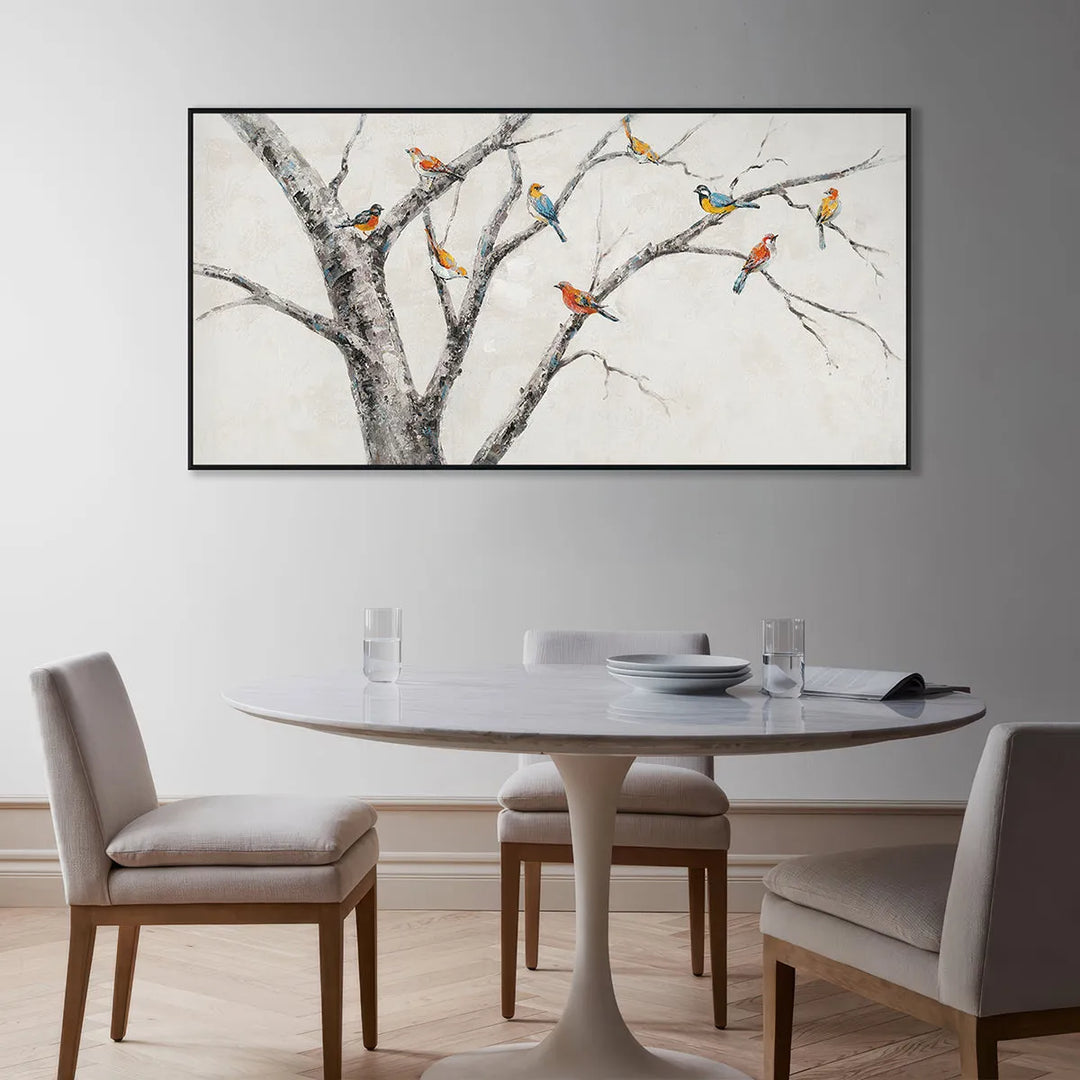 Minimalist Birds on Branches Painting MT