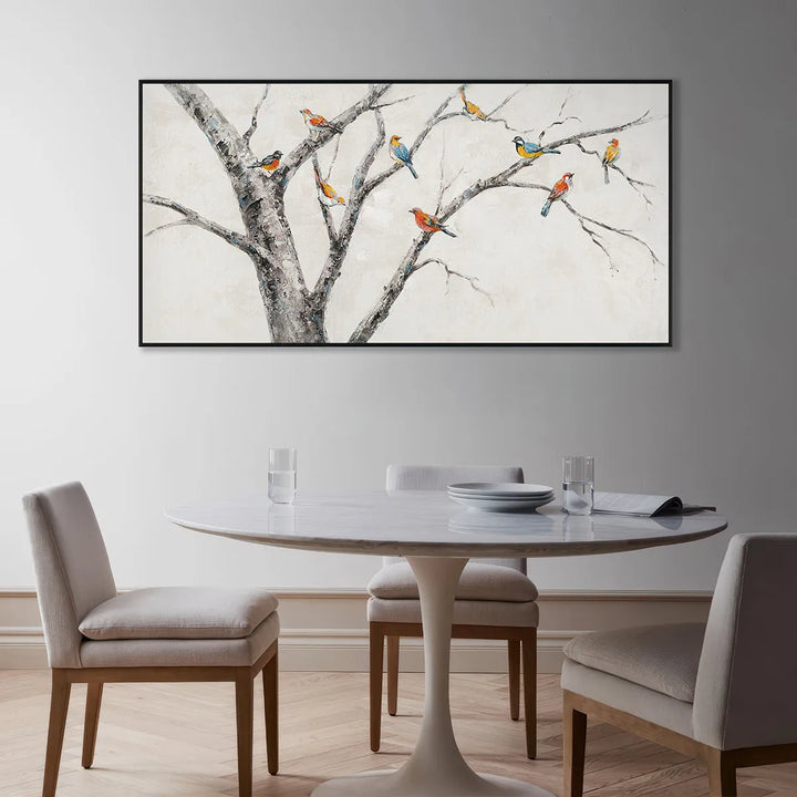 Minimalist Birds on Branches Painting MT