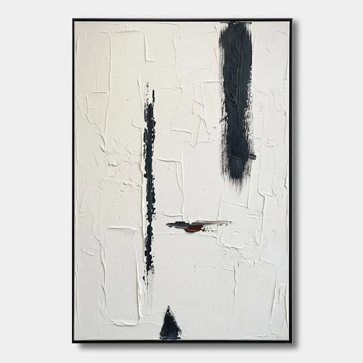 Minimalist Monochrome Textured Abstract Oil Painting HP
