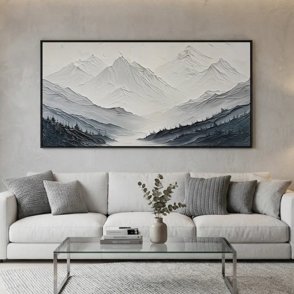 Minimalist Mountain Relief Painting TA#3014 — Existing room preview room preview