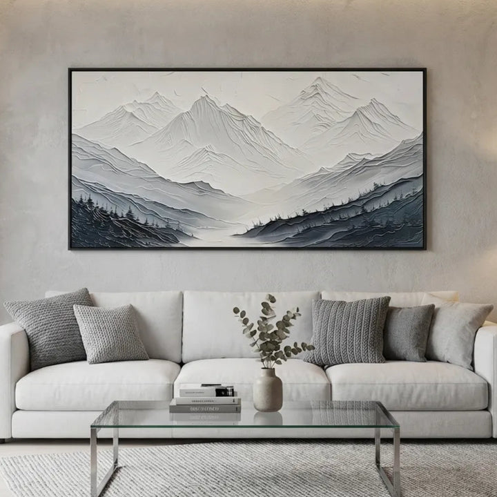 Minimalist Mountain Relief Painting TA