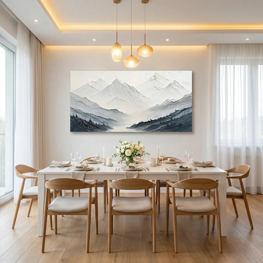 Minimalist Mountain Relief Painting TA