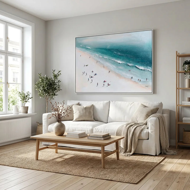 Minimalist Ocean Beach Painting  TA
