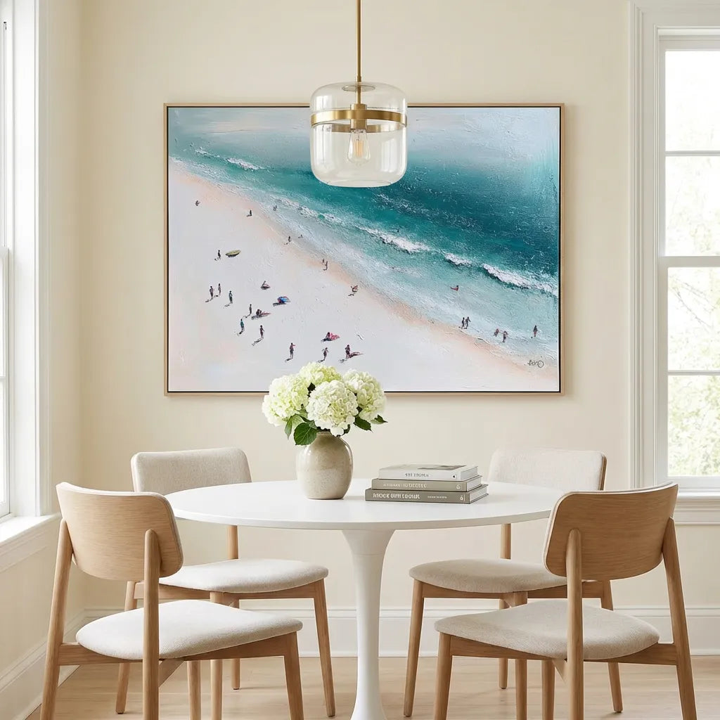 Minimalist Ocean Beach Painting  TA