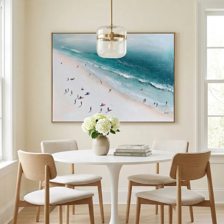 Minimalist Ocean Beach Painting  TA