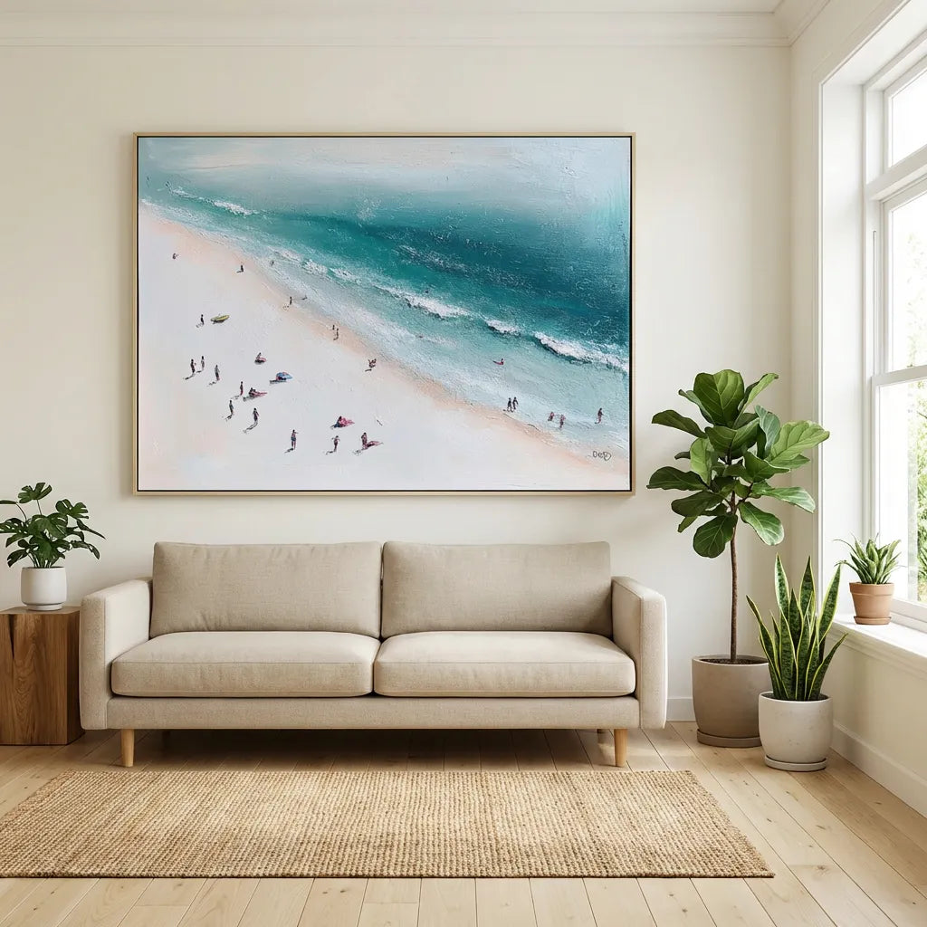 Minimalist Ocean Beach Painting  TA