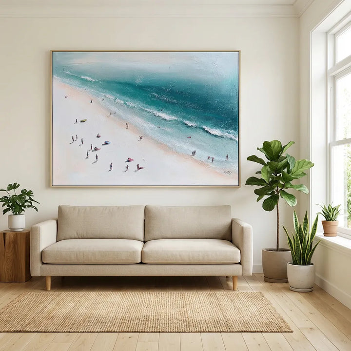 Minimalist Ocean Beach Painting  TA